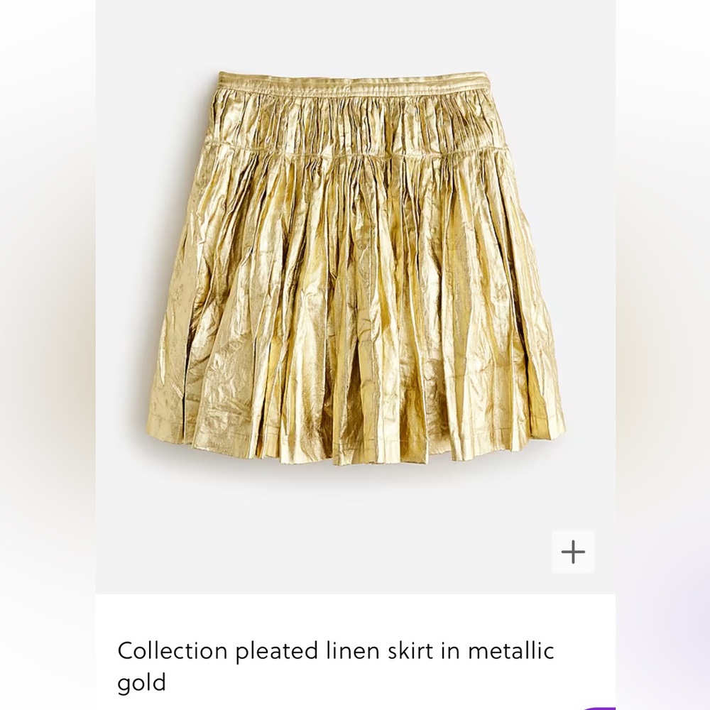 COPY - J crew metallic gold pleated skirt. New and sold out online!